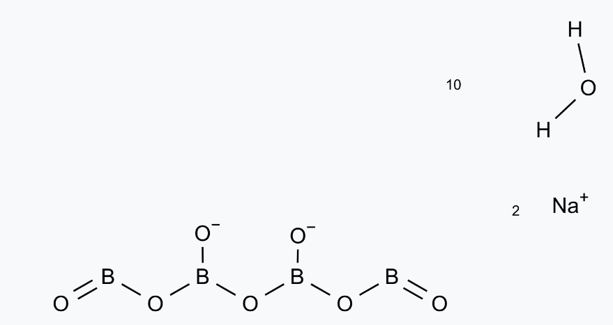 Strukturformel von Dinatriumtetraborat-decahydrat